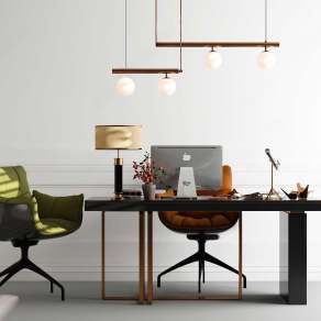 现代书桌椅组合3D模型下载